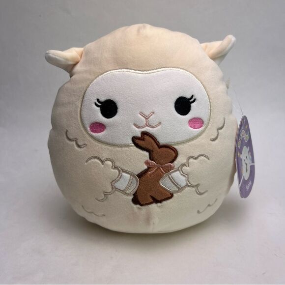 NWT Squishmallows 8" Sophie Sheep with Chocolate Bunny Spring Lamb Easter Plush - Picture 1 of 6